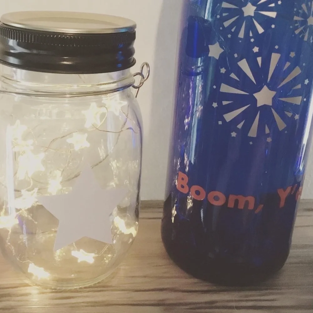 ‘Boom Y’all’ Wine Bottle Lantern